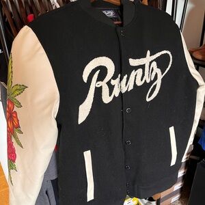 Runtz Black and White Varsity Jacket